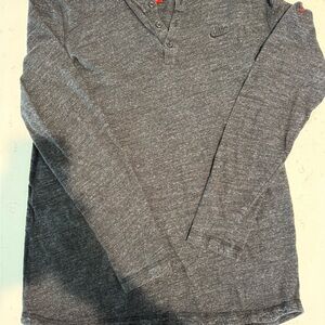 Nike Men's Charcoal Long Sleeve Tee 90s